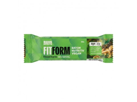 Baton proteic vegan Redis, FitForm-R 50 gr